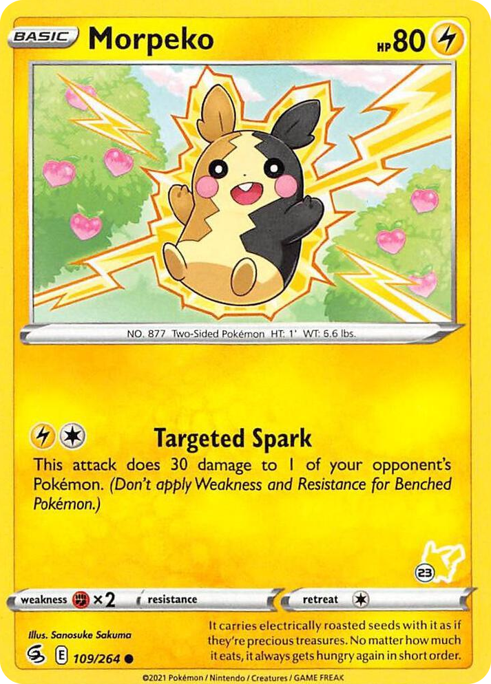 0109 Morpeko - 109/264 (#23 Pikachu Stamped) Promo Battle Academy 2022