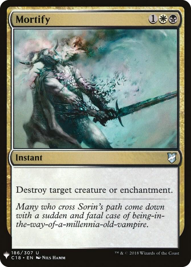 0186 Mortify (C18) U The List Reprints