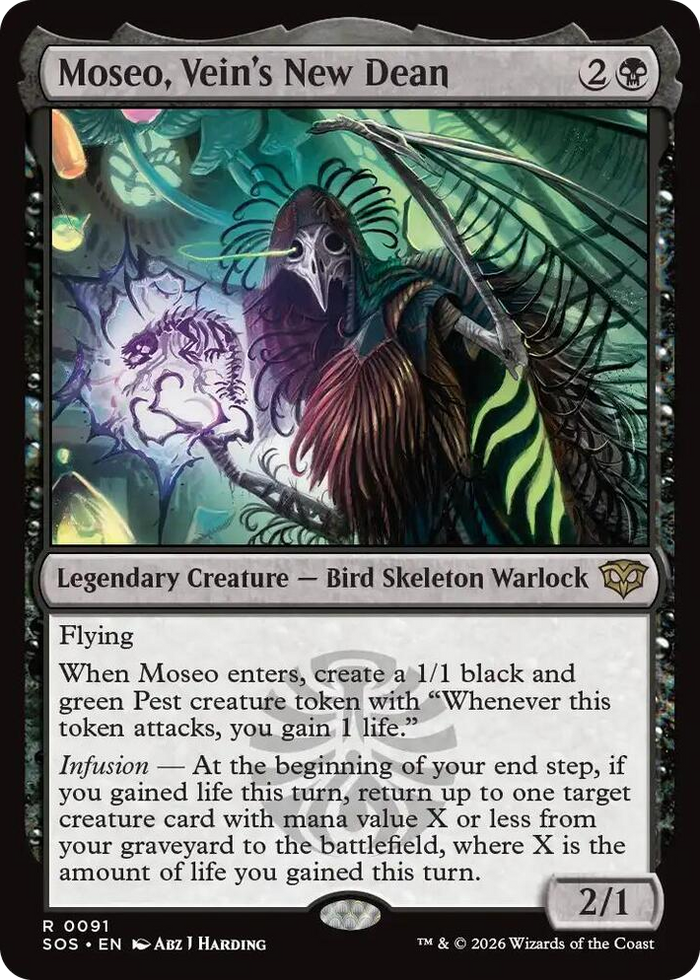 Moseo, Vein's New Dean #91 R - Secrets of Strixhaven Pokemon card