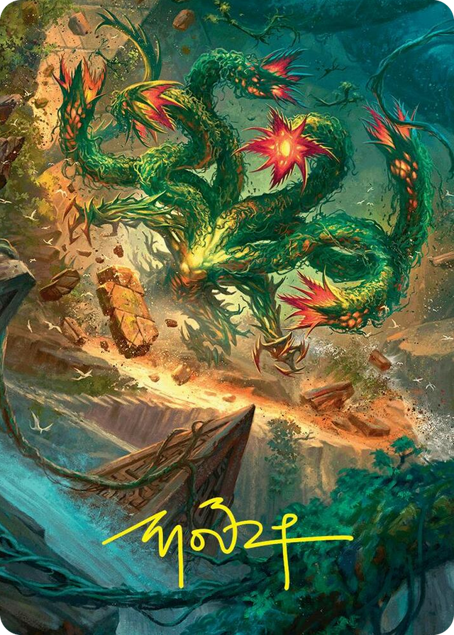 0042 Mossborn Hydra Art Card (42/54) (Gold-Stamped Signature) S Art Series: Foundations