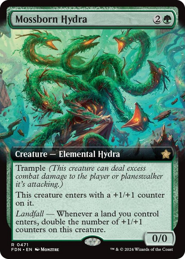 0471 Mossborn Hydra (Extended Art) R Foundations