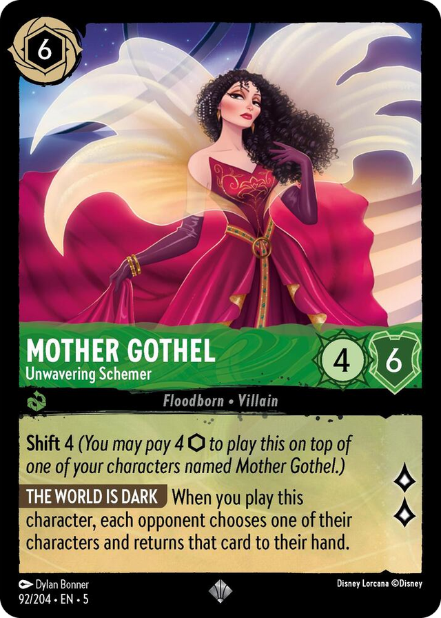 0092 Mother Gothel - Unwavering Schemer Super Rare Shimmering Skies