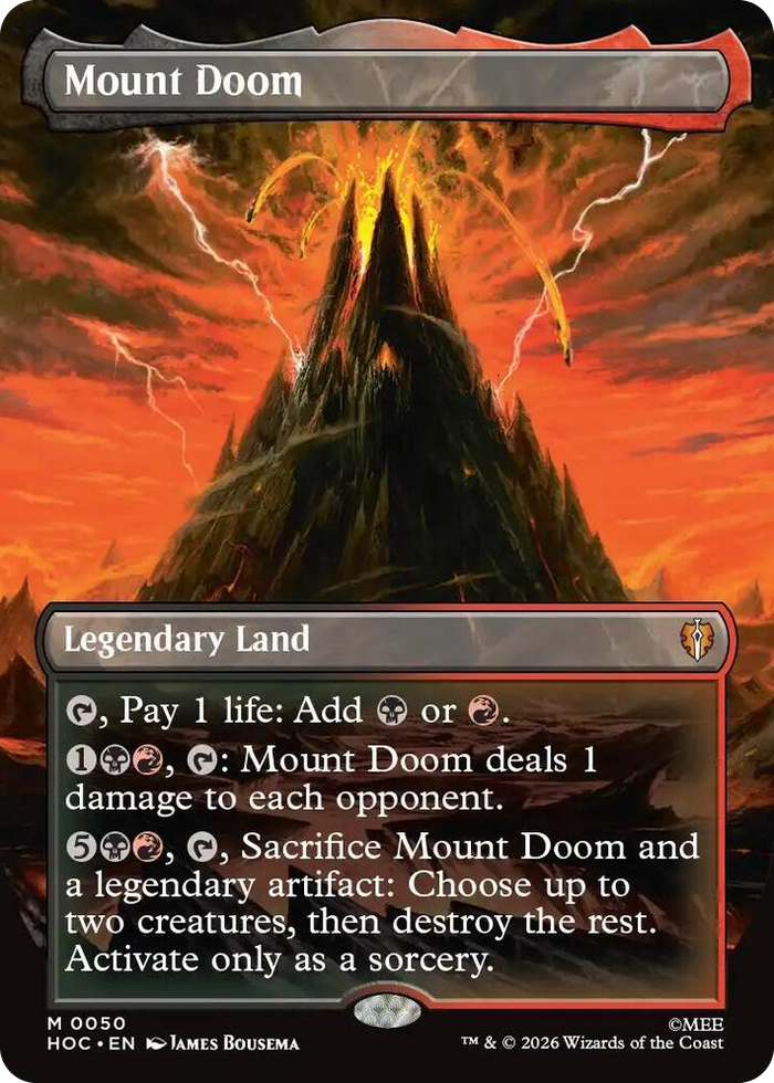 Mount Doom (Borderless) #50 M - The Hobbit: Eternal-Legal Pokemon card