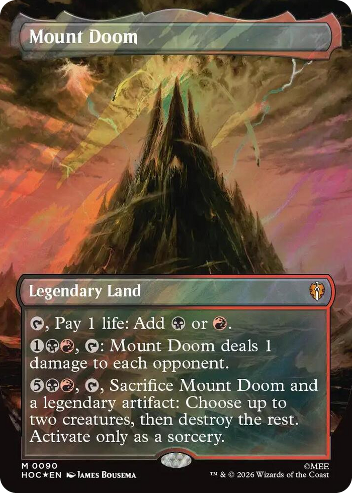 Mount Doom (Borderless) (Surge Foil) #90 M - The Hobbit: Eternal-Legal Pokemon card