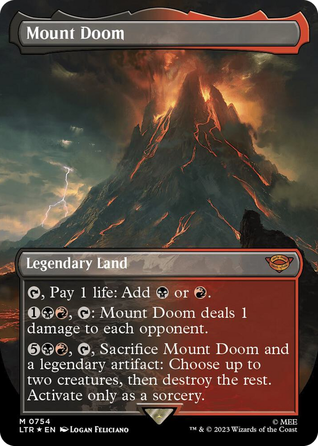 0754 Mount Doom (Borderless) (Surge Foil) M Universes Beyond: The Lord of the Rings: Tales of Middle-earth