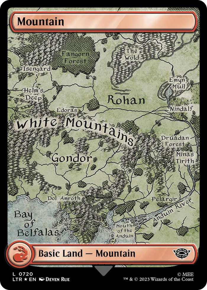 Mountain (0720) (Surge Foil) #720 L - Universes Beyond: The Lord of the Rings: Tales of Middle-earth Pokemon card