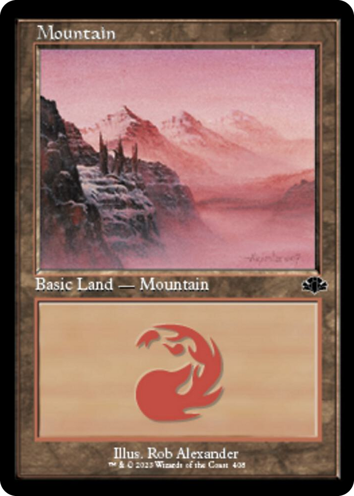 Mountain (408) (Retro Frame) #408 L - Dominaria Remastered Pokemon card