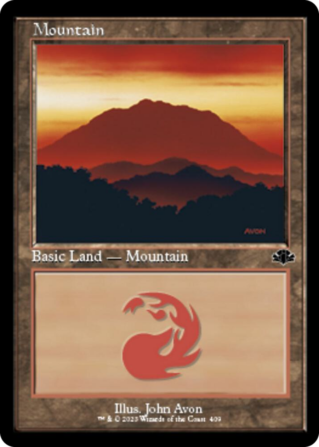 0409 Mountain (409) (Retro Frame) L Dominaria Remastered