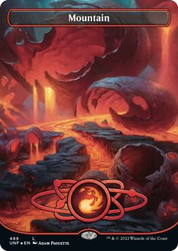 0489 Mountain (489) (Borderless) (Galaxy Foil) L Unfinity