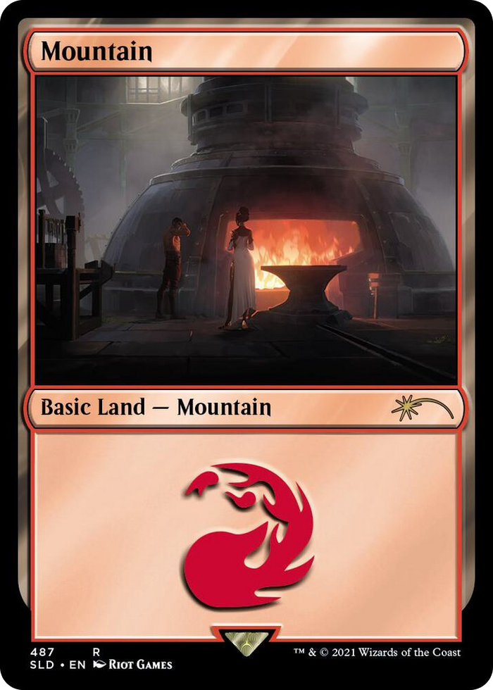 Mountain (Secret Lair x Arcane: Lands) #487 R - Secret Lair Drop Series Pokemon card