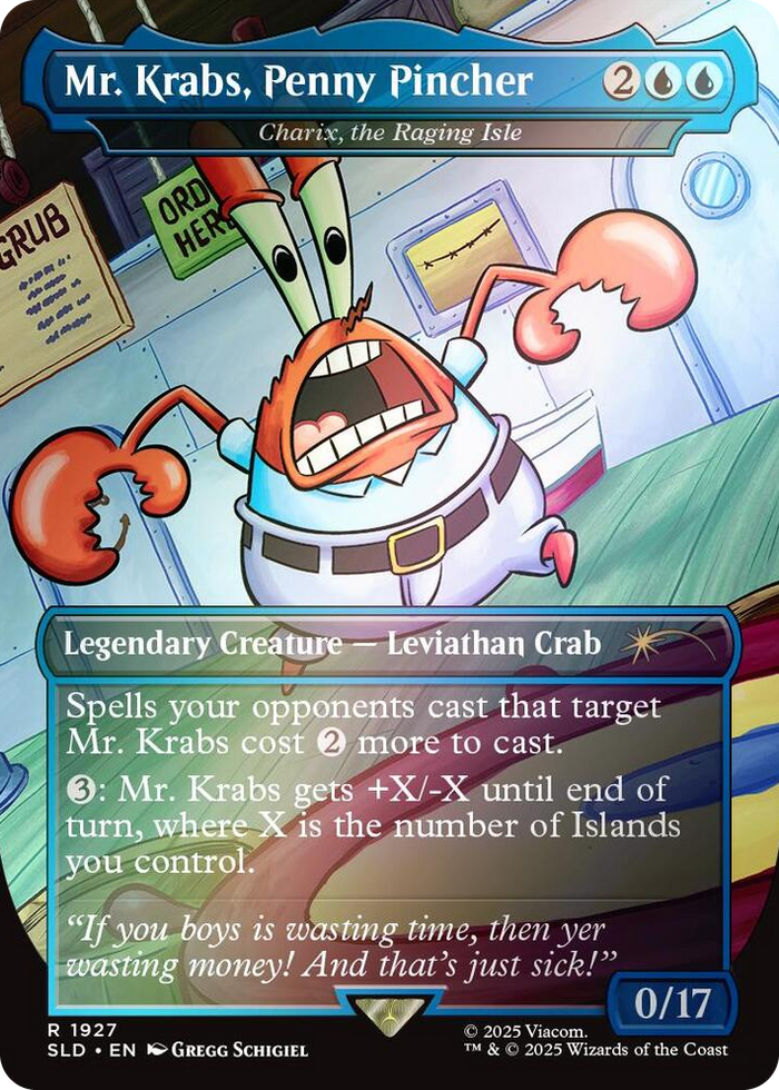 Mr. Krabs, Penny Pincher - Charix, the Raging Isle (Rainbow Foil) #1927 R - Secret Lair Drop Series Pokemon card