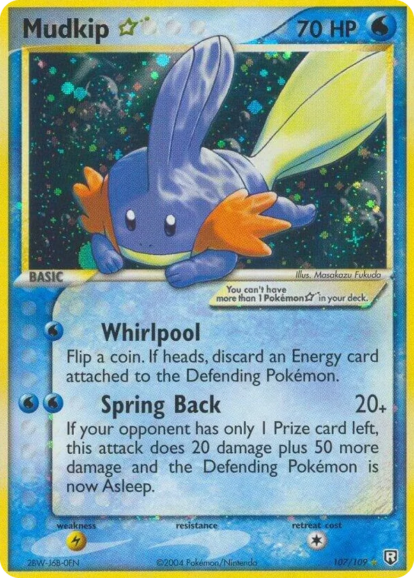 0107 Mudkip Star Ultra Rare EX Team Rocket Returns