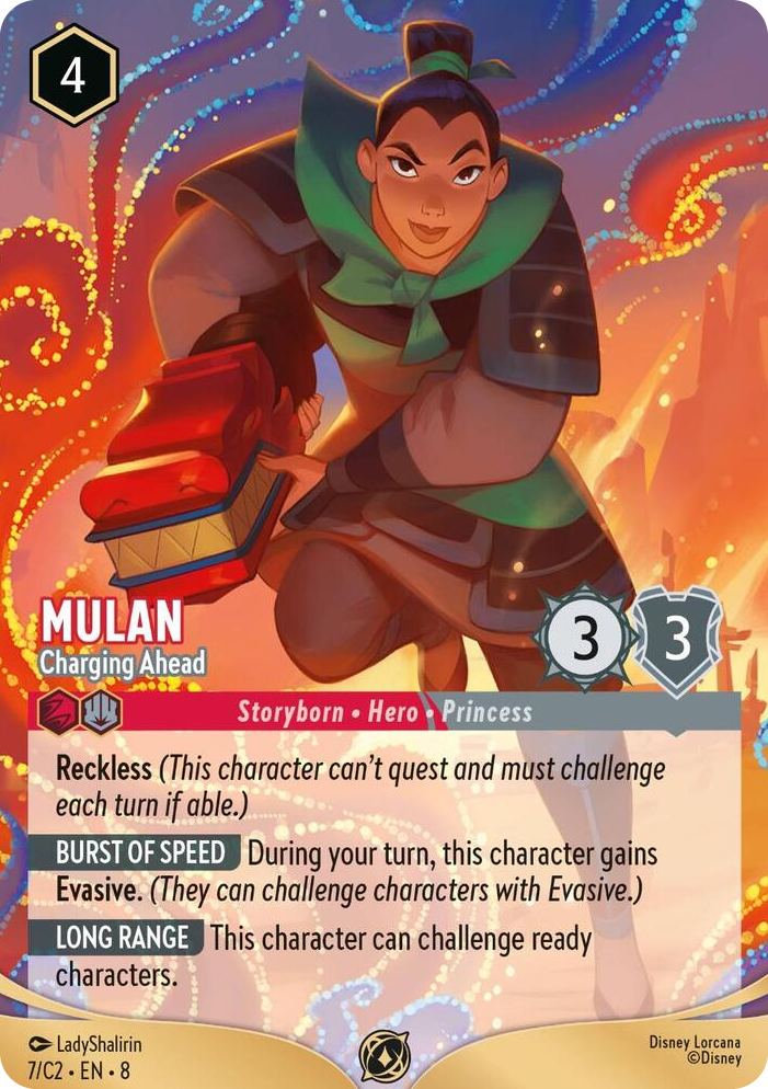 0007 Mulan - Charging Ahead Promo Disney Lorcana Promo Cards