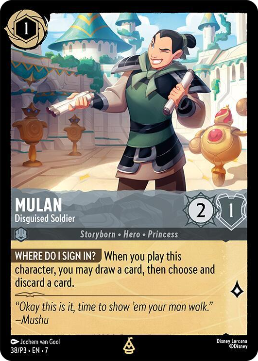 0038 Mulan - Disguised Soldier Promo Disney Lorcana Promo Cards