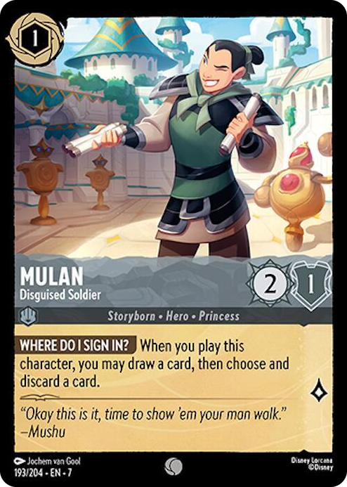 Mulan - Disguised Soldier #193 Common - Archazia's Island Pokemon card