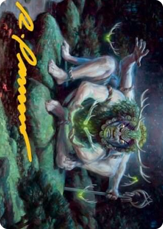 0034 Myojin of Towering Might Art Card (Gold-Stamped Signature) S Art Series: Kamigawa: Neon Dynasty