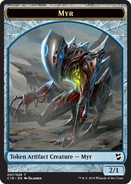 0007 Myr (007) // Construct (020) Double-Sided Token T Commander 2018