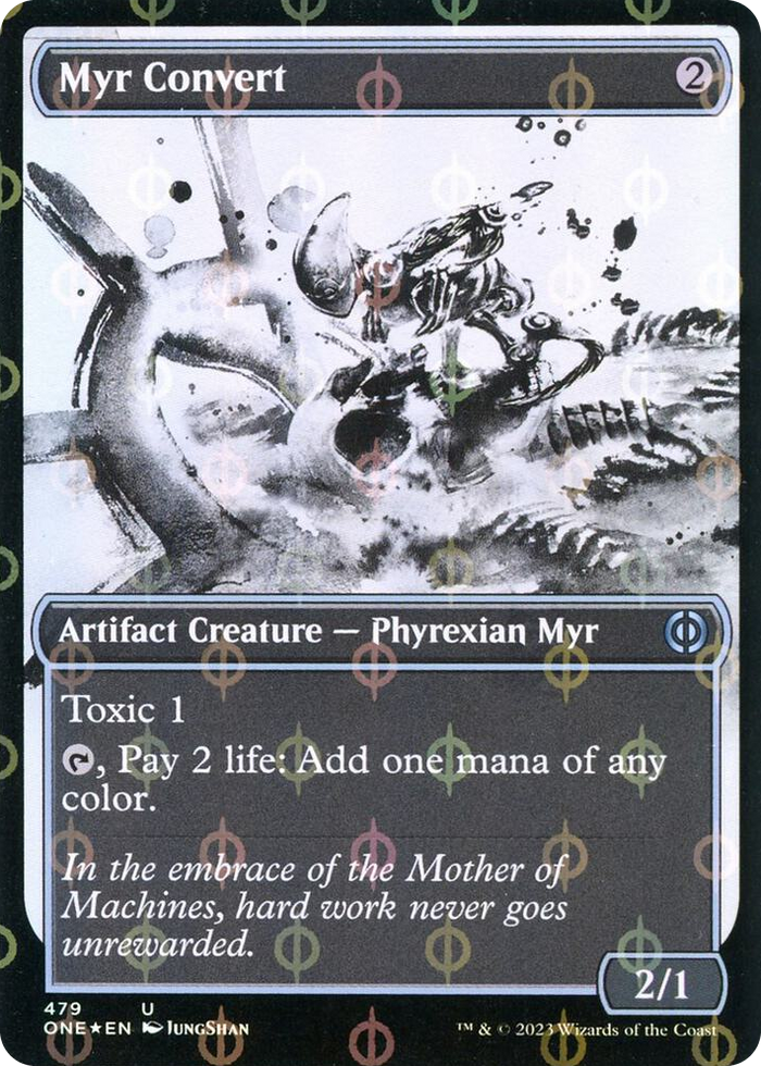 Myr Convert (Showcase) (Step-and-Compleat Foil) #479 U - Phyrexia: All Will Be One Pokemon card