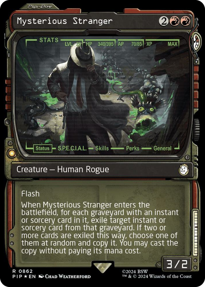 0862 Mysterious Stranger (Showcase) (Surge Foil) R Universes Beyond: Fallout