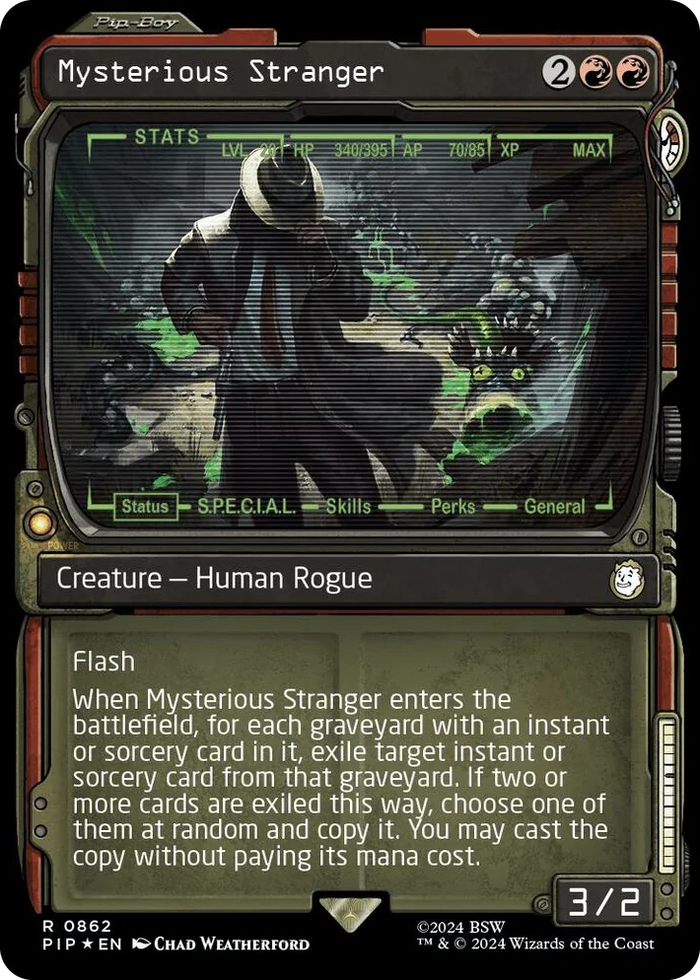 0862 Mysterious Stranger (Showcase) (Surge Foil) R Universes Beyond: Fallout