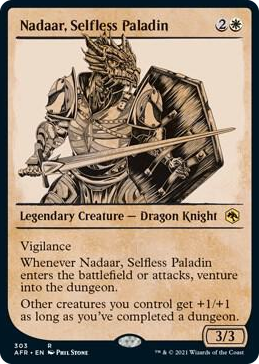 0303 Nadaar, Selfless Paladin (Showcase) R Adventures in the Forgotten Realms