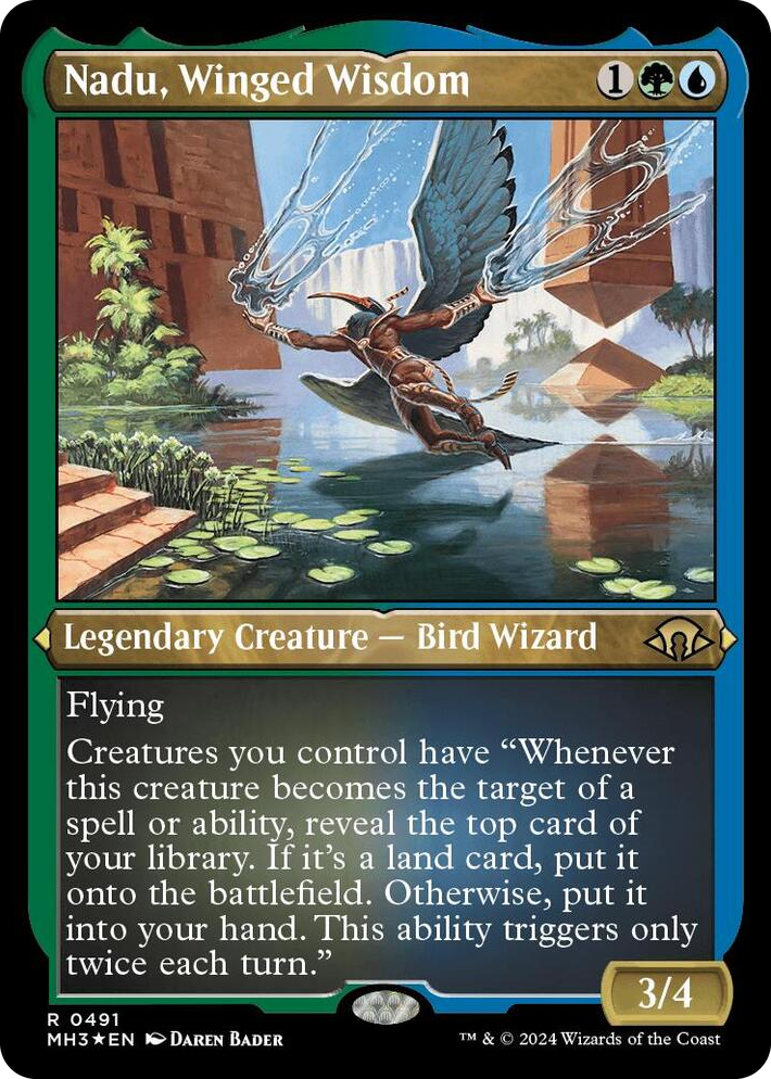 0491 Nadu, Winged Wisdom (Foil Etched) R Modern Horizons 3