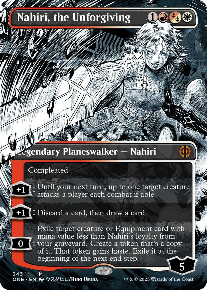 Nahiri, the Unforgiving (Borderless) #343 M - Phyrexia: All Will Be One Pokemon card