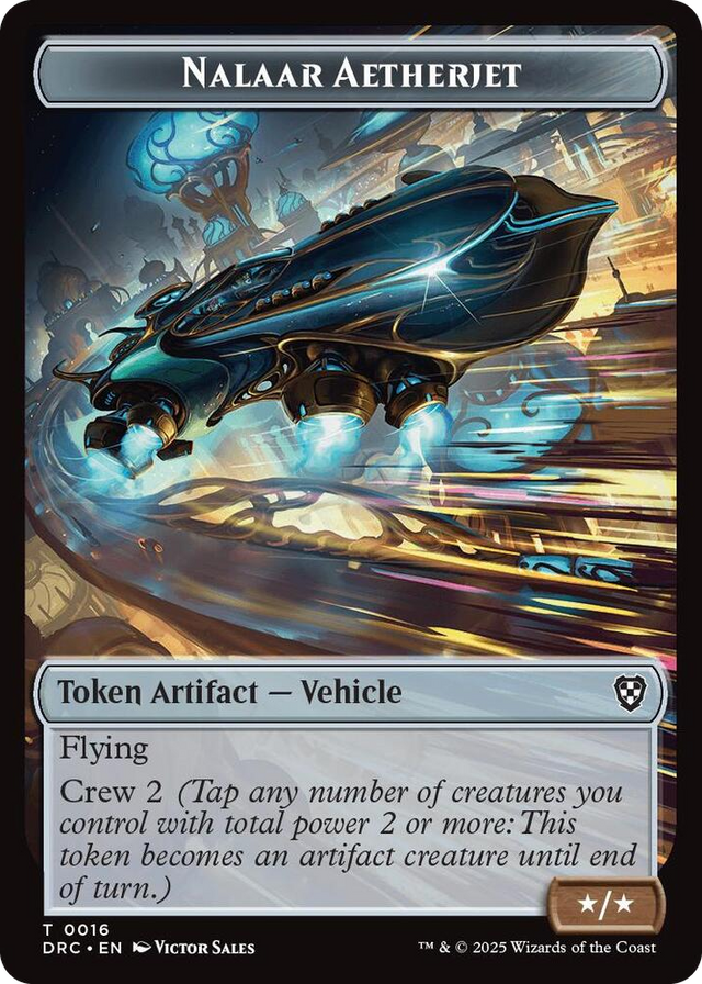0016 Nalaar Aetherjet // Treasure Double-Sided Token T Commander: Aetherdrift
