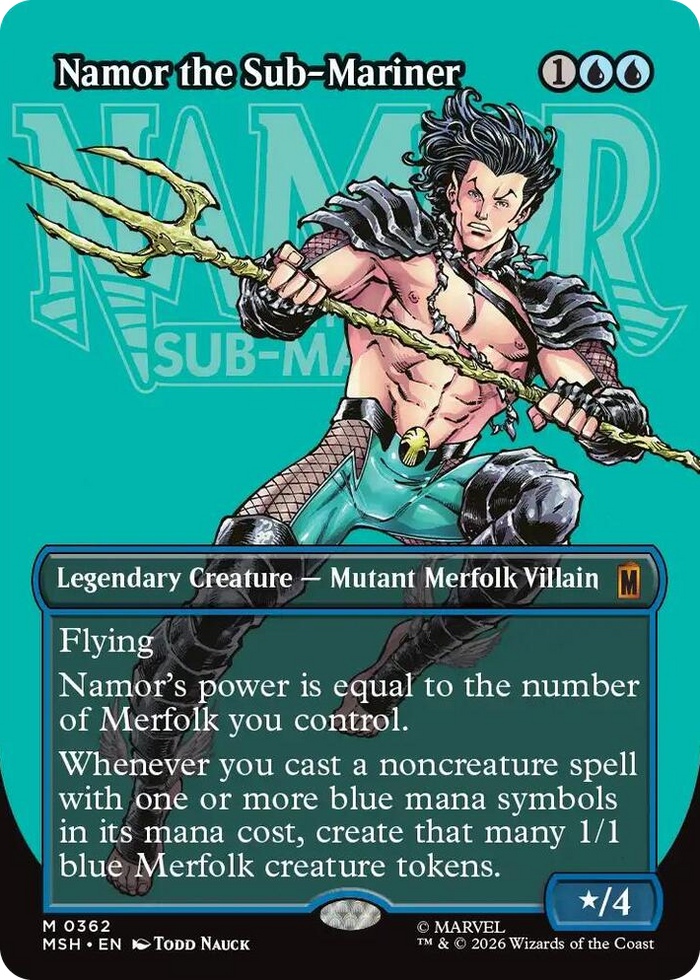 Namor the Sub-Mariner (Borderless) (0362) #362 M - Marvel Super Heroes Pokemon card