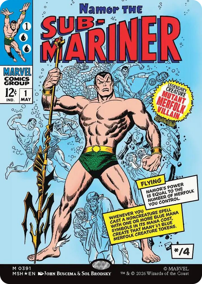 Namor the Sub-Mariner (Borderless) (0391) #391 M - Marvel Super Heroes Pokemon card