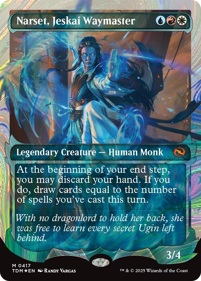 Narset, Jeskai Waymaster (Showcase) (Halo Foil) #417 M - Dragonstorm Pokemon card
