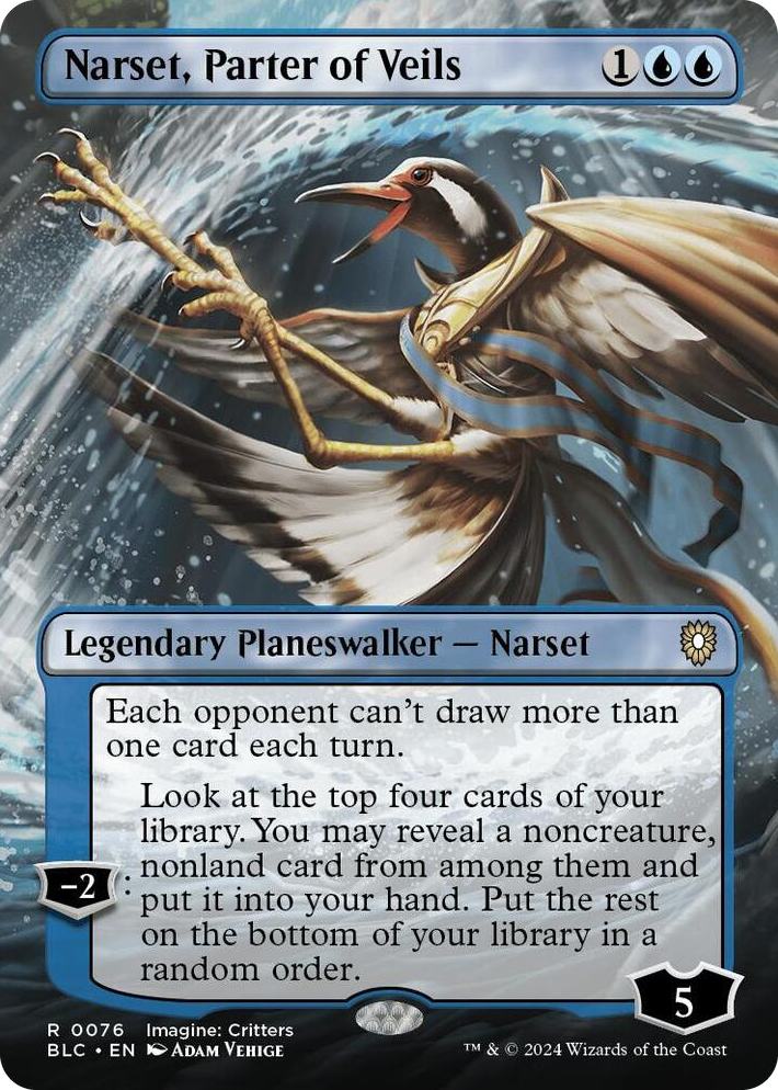 0076 Narset, Parter of Veils (Borderless) R Commander: Bloomburrow