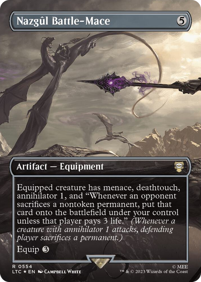 Nazgul Battle-Mace (Borderless) (Surge Foil) #554 R - Commander: The Lord of the Rings: Tales of Middle-earth Pokemon card