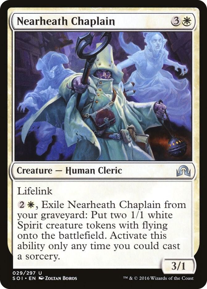 Nearheath Chaplain #29 U - Shadows over Innistrad Pokemon card