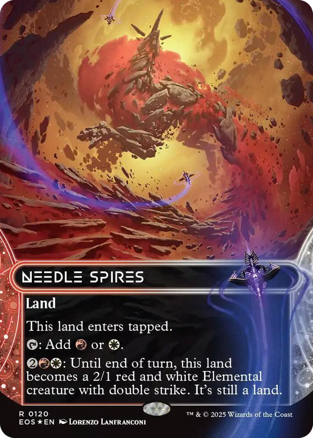 0120 Needle Spires (0120) (Borderless) (Galaxy Foil) R Edge of Eternities: Stellar Sights