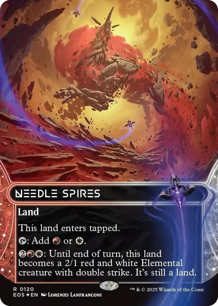 0120 Needle Spires (0120) (Borderless) (Galaxy Foil) R Edge of Eternities: Stellar Sights