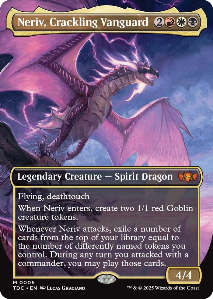 Neriv, Crackling Vanguard (Borderless) #6 M - Commander: Tarkir: Dragonstorm Pokemon card