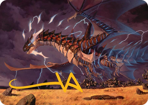 0025 Neriv, Heart of the Storm Art Card (25/54) (Gold-Stamped Signature) S Art Series: Tarkir: Dragonstorm