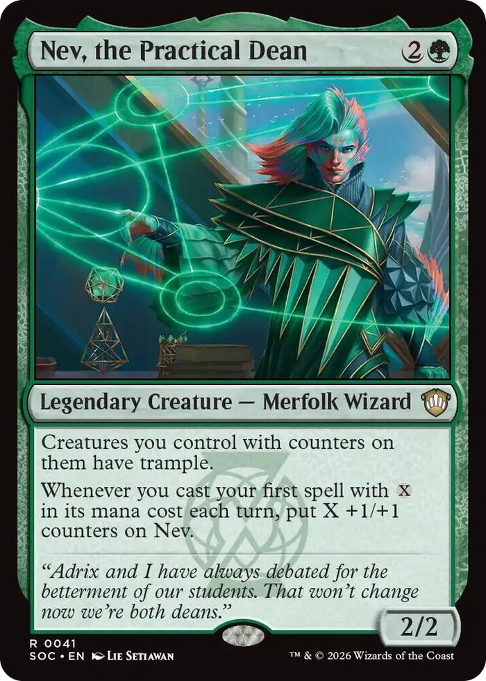 Nev, the Practical Dean #41 R - Commander: Secrets of Strixhaven Pokemon card