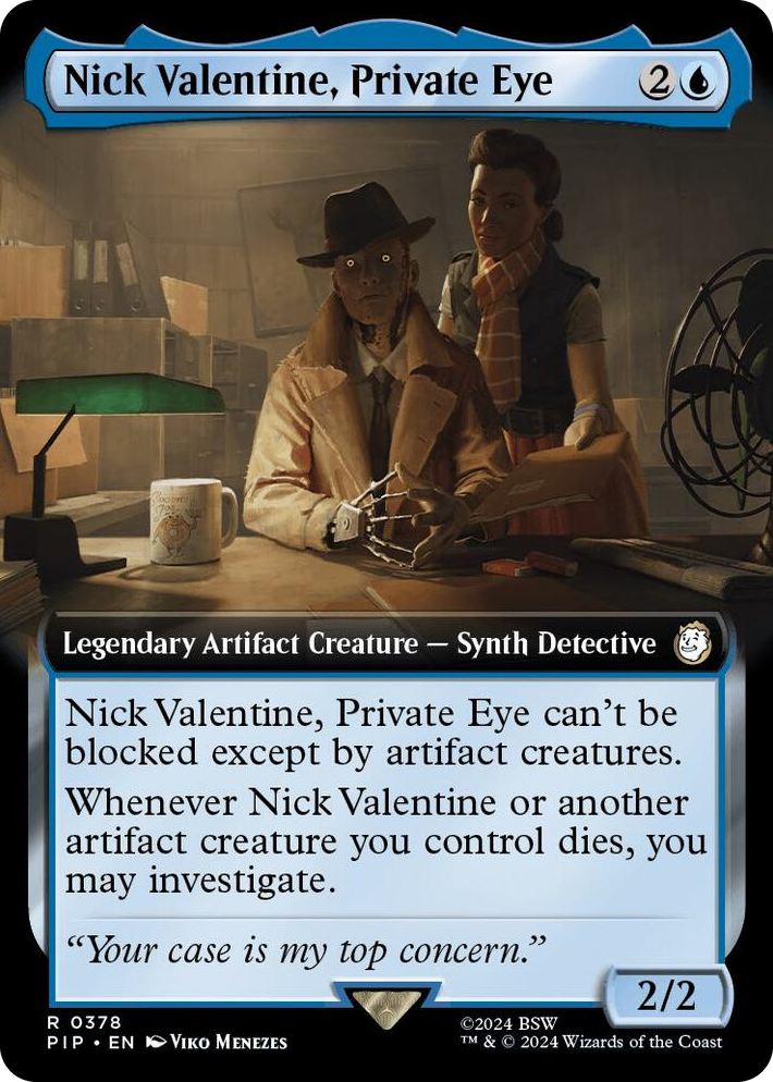 0378 Nick Valentine, Private Eye (Extended Art) R Universes Beyond: Fallout