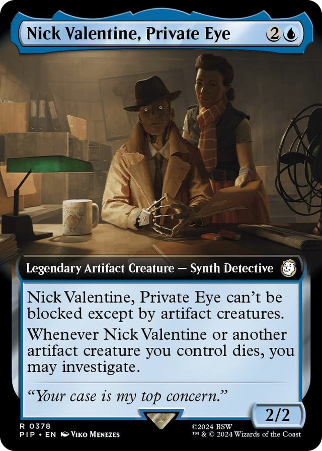 0378 Nick Valentine, Private Eye (Extended Art) R Universes Beyond: Fallout
