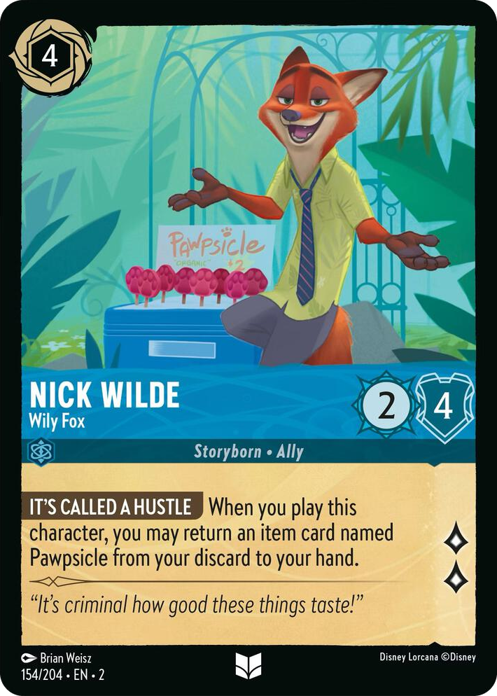 0154 Nick Wilde - Wily Fox Uncommon Rise of the Floodborn