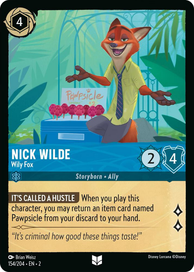 0154 Nick Wilde - Wily Fox Uncommon Rise of the Floodborn