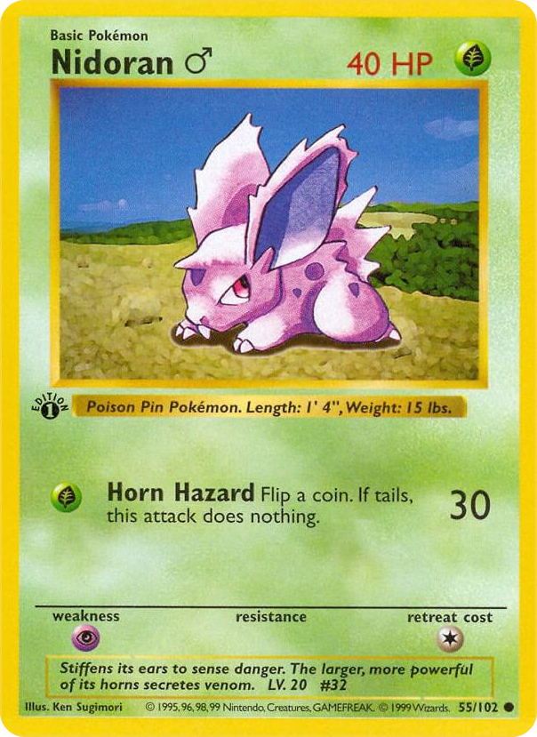 0055 Nidoran M Common Base Set (Shadowless)