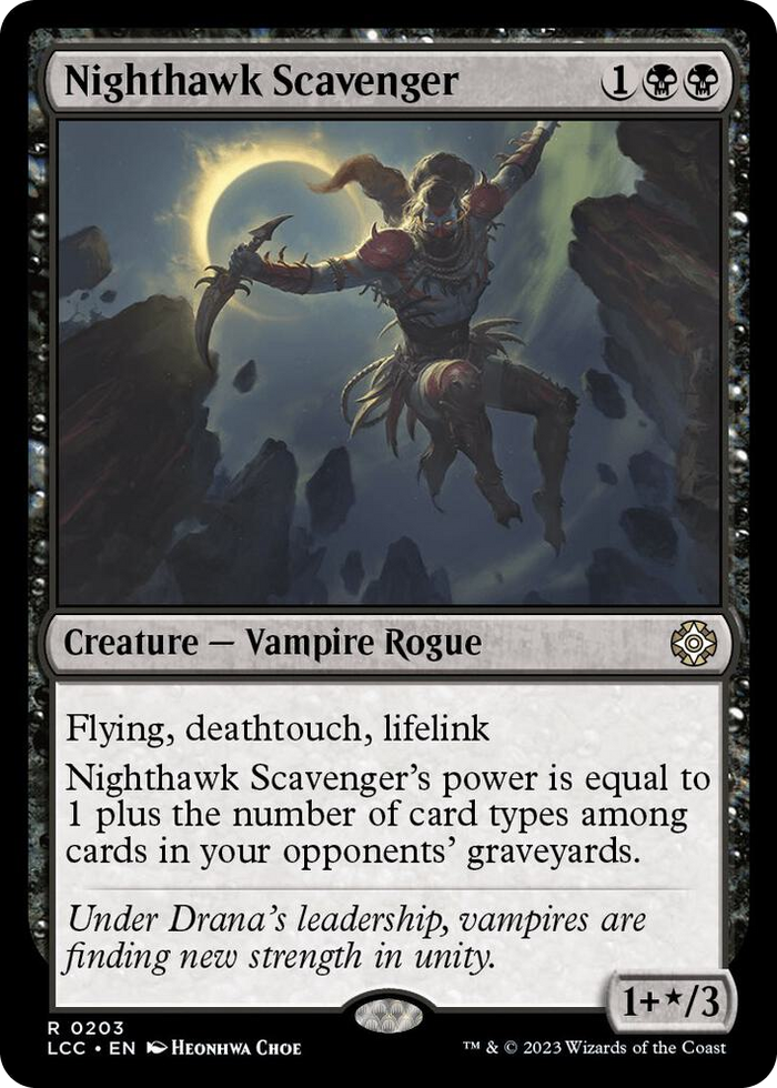 Nighthawk Scavenger #203 R - Commander: The Lost Caverns of Ixalan Pokemon card