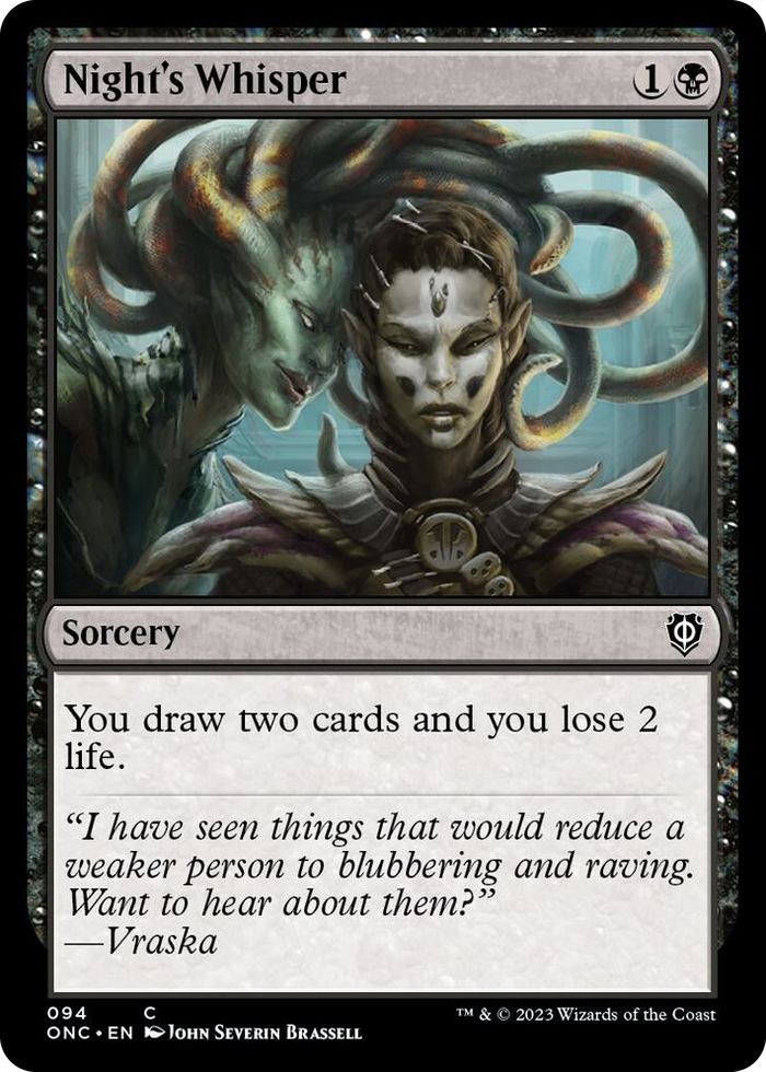 Night's Whisper #94 C - Commander: Phyrexia: All Will Be One Pokemon card