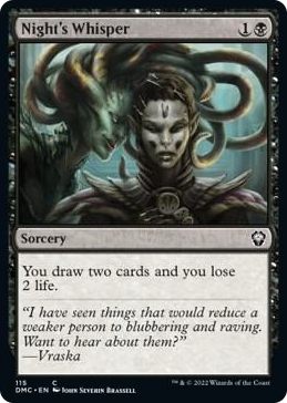 0115 Night's Whisper C Commander: Dominaria United