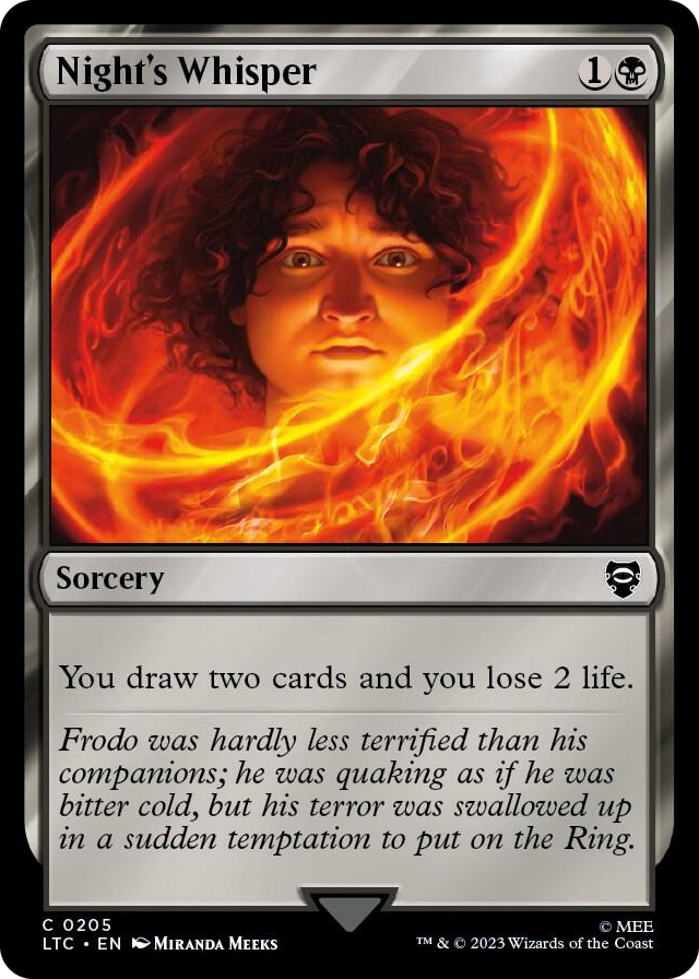 Night's Whisper #205 C - Commander: The Lord of the Rings: Tales of Middle-earth Pokemon card