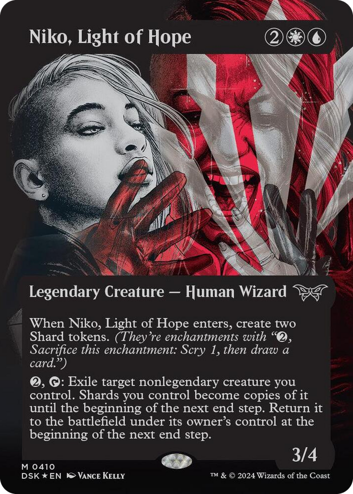 Niko, Light of Hope (Showcase) (Textured Foil) #410 M - Duskmourn: House of Horror Pokemon card