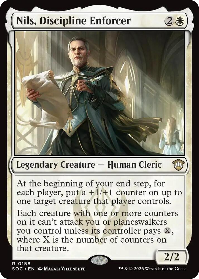 Nils, Discipline Enforcer #158 R - Commander: Secrets of Strixhaven Pokemon card